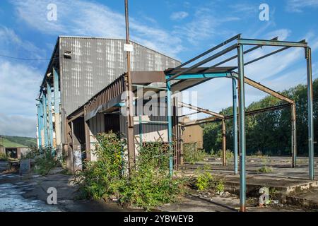 Una fabbrica deserta vicino a Matlock Derbyshire, Inghilterra Foto Stock