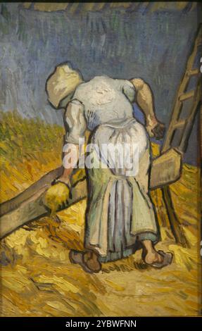 Donna contadina livida flax (dopo miglio) 1889 Vincent van Gogh Foto Stock