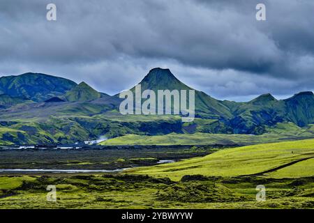 Islanda, regione del Sudurland, Parco Nazionale dello Skaftafell, regione vulcanica di Lakagigar Foto Stock