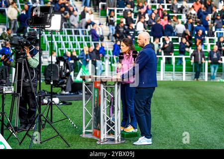 Groninga, Paesi Bassi. 20 ottobre 2024. GRONINGA, 20-10-2024, Euroborg, Dutch Eredivisie, stagione 2024/2025, Groningen - Utrecht, ESPN con Aletha Leidelmeijer crediti: Pro Shots/Alamy Live News Foto Stock