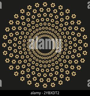 Cornice decorativa decorativa per modello di design. Elegante elemento vettoriale per il design in stile orientale, da inserire per il testo. Contorno dorato bordo floreale. Illustrazione in pizzo per inviti e biglietti d'auguri Illustrazione Vettoriale