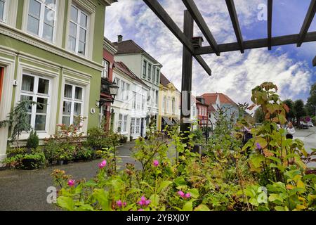 Bergen, Norvegia 8 settembre 2024 la colorata comunità Klosteret di Òold townÓBergen. Foto Stock