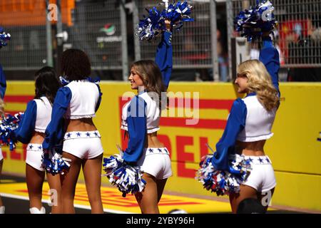 Austin, Etats Unis. 20 ottobre 2024. Dallas Cowboys Cheerleaders durante la Formula 1 Pirelli United States Grand Prix 2024, 19° round del Campionato del mondo di Formula 1 2024 dal 18 al 20 ottobre 2024 sul circuito delle Americhe, ad Austin, Stati Uniti d'America - Photo Xavi Bonilla/DPPI Credit: DPPI Media/Alamy Live News Foto Stock