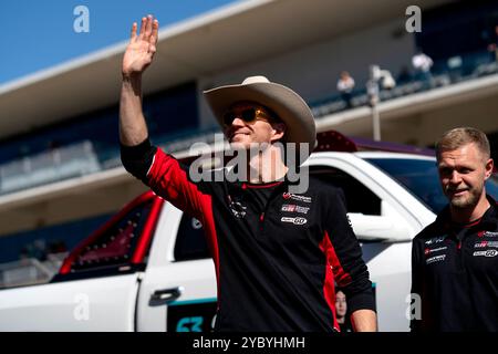 Austin, Stati Uniti. 20 ottobre 2024. Il pilota tedesco di Formula 1 Nico Hulkenberg del Haas F1 Team è visto durante la sfilata dei piloti per il Gran Premio di Formula uno degli Stati Uniti sul circuito delle Americhe di Austin, Texas, domenica 20 ottobre 2024. Foto di Greg Nash/UPI credito: UPI/Alamy Live News Foto Stock