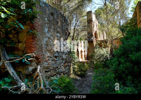 La miniera abbandonata di Monte Onixeddu, a Gonnesa, Sulcis Iglesiente, Arbus, provincia del sud Sardegna, Italia Foto Stock