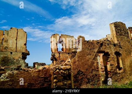 La miniera abbandonata di Monte Onixeddu, a Gonnesa, Sulcis Iglesiente, Arbus, provincia del sud Sardegna, Italia Foto Stock