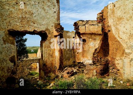 La miniera abbandonata di Monte Onixeddu, a Gonnesa, Sulcis Iglesiente, Arbus, provincia del sud Sardegna, Italia Foto Stock