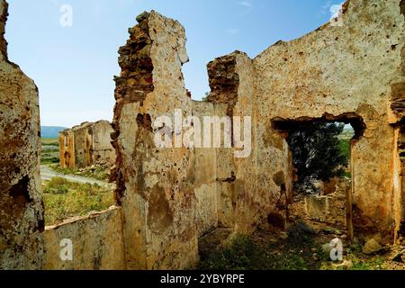 La miniera abbandonata di Monte Onixeddu, a Gonnesa, Sulcis Iglesiente, Arbus, provincia del sud Sardegna, Italia Foto Stock