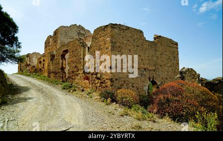 La miniera abbandonata di Monte Onixeddu, a Gonnesa, Sulcis Iglesiente, Arbus, provincia del sud Sardegna, Italia Foto Stock