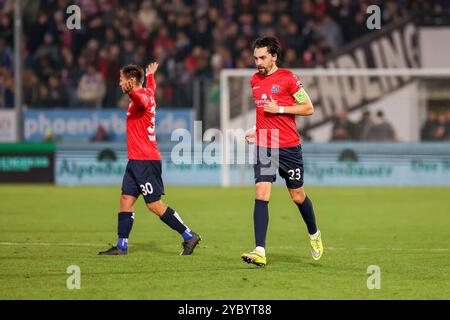 Unterhaching, Deutschland. 20 ottobre 2024. Markus Schwabl (SpVgg Unterhaching, 23), SpVgg Unterhaching vs. TSV 1860 Muenchen, Fussball, 3. Liga, 10 anni. Spieltag, Saison 2024/2025, 20.10.2024, LE NORMATIVE DFL VIETANO QUALSIASI USO DI FOTOGRAFIE COME SEQUENZE DI IMMAGINI, foto: Eibner-Pressefoto/Jenni Maul Credit: dpa/Alamy Live News Foto Stock