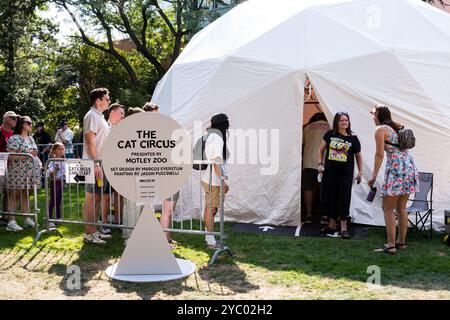 Seattle, Stati Uniti. 1 settembre 2024. Scene del festival musicale internazionale Bumbershoot del fine settimana. L'iconico festival di musica e arte attira migliaia di persone Foto Stock