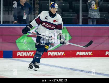 Monaco, Germania. 20 ottobre 2024. Yasin Ehliz (EHC Red Bull Muenchen, n. 42) beim Warmup. GER, EHC Red Bull Muenchen gegen Nuernberg Ice Tigers, Eishockey, DEL, 11. Spieltag, Saison 2024/2025, 20.10.2024. Foto: Eibner-Pressefoto/Heike Feiner credito: dpa/Alamy Live News Foto Stock