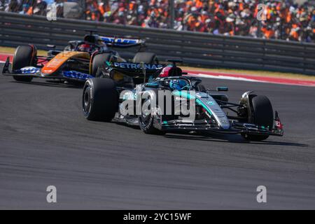 Austin, Stati Uniti. 20 ottobre 2024. 10/20/2024 - George Russell (GBR) - Mercedes-AMG PETRONAS F1 Team - Mercedes W15 - Mercedes e Performance durante la gara di Formula 1 Pirelli United States Grand Prix 2024, in programma sul circuito delle Americhe di Austin, TX (USA) 18-20 settembre 2024 (foto di Alessio De Marco/Sipa USA) crediti: SIPA USA/Alamy Live News Foto Stock