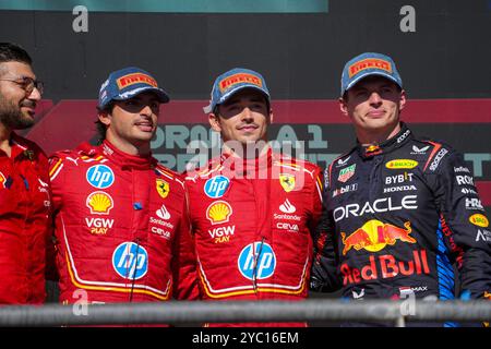 PODIO della gara di Formula 1 Pirelli, Stati Uniti. 10 febbraio 2024. Grand Prix 2024, in programma al Circuit of Americas di Austin, Texas (USA) 18-20 settembre 2024 (foto di Alessio De Marco/Sipa USA) credito: SIPA USA/Alamy Live News Foto Stock