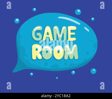 Poster per club per bambini. Area giochi, giochi per bambini, festa e poster dell'area giochi. Poster del campo di intrattenimento per bambini, sala scuola per bambini in età prescolare clu Illustrazione Vettoriale