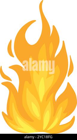 Fiamme colorate. Falò multicolore, palle di fuoco bruciate e fiamme colorate con un'icona vettoriale piatta. Fuoco dei cartoni animati sul backgrou bianco Illustrazione Vettoriale