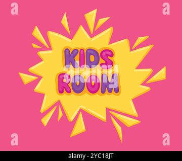 Poster per club per bambini. Area giochi, giochi per bambini, festa e poster dell'area giochi. Poster del campo di intrattenimento per bambini, sala scuola per bambini in età prescolare clu Illustrazione Vettoriale