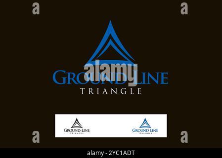 Comunicazione triangolo di terra logo vettoriale design brand aziendale idee creative modificabili Illustrazione Vettoriale