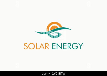 Lettera g energia solare logo energia verde design vettoriale marchio aziendale idee creative modificabili Illustrazione Vettoriale