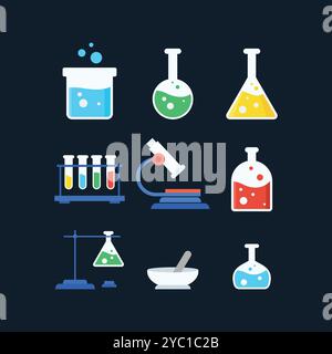 BEST Collection Laboratory Icon Vector Design Illustrazione Vettoriale