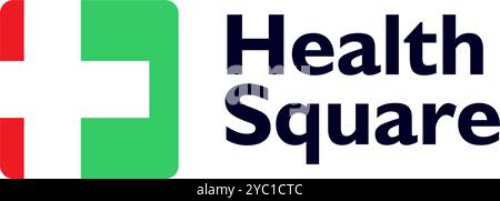 Health Square Plus logo design vettoriale business brand idee creative modificabili Illustrazione Vettoriale