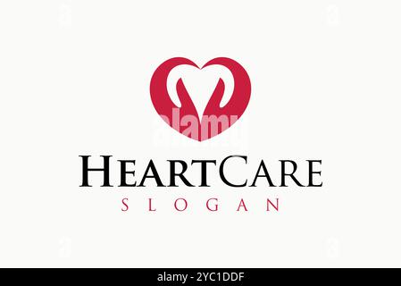 Heart care salute e mediale logo design vettore business brand idee creative editabili Illustrazione Vettoriale