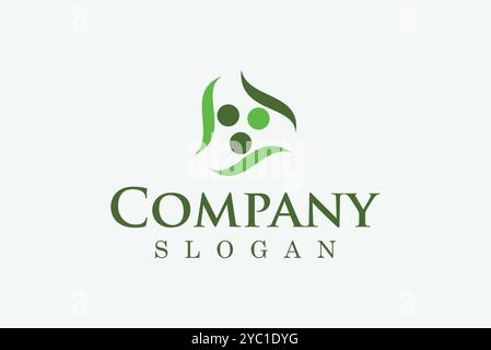 tre righe che spostano le idee creative del marchio aziendale, vettoriale di design del logo delle persone, modificabili Illustrazione Vettoriale