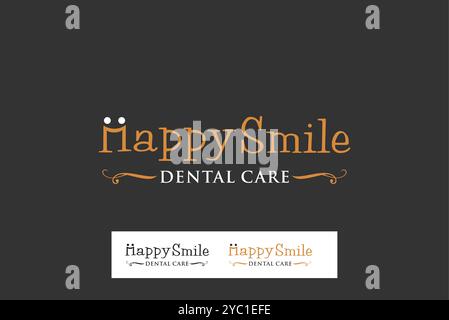 Logo dentale design vettoriale marchio aziendale idee creative modificabili Illustrazione Vettoriale