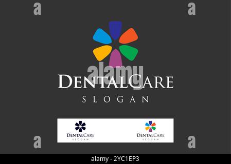 Logo dentale design vettoriale marchio aziendale idee creative modificabili Illustrazione Vettoriale