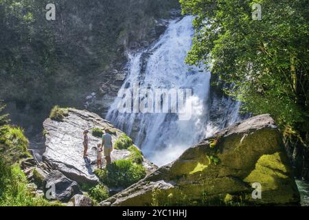 Cascata del Gasteiner Ache al centro, Bad Gastein, Gastein Valley, alti Tauri, Pongau, provincia di Salisburgo, Austria, Europa Foto Stock
