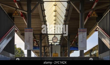 Stazione Tiergarten S-Bahn con treni locali e a lunga percorrenza, Berlino, Germania, Europa Foto Stock