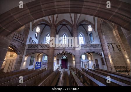 Gallerie di San Nicola e della Chiesa di Sant'Ulrico, navata costruita intorno al 1400, Kirchenberg 15, Norimberga-Moegeldorf, Franconia media, Baviera, Germania, Europ Foto Stock