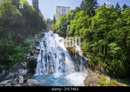 Cascata del Gasteiner Ache al centro, Bad Gastein, Gastein Valley, alti Tauri, Pongau, provincia di Salisburgo, Austria, Europa Foto Stock