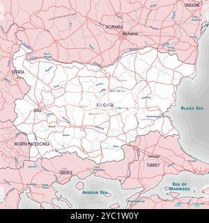 Semplice schema della pagina colorante della Bulgaria Illustrazione Vettoriale