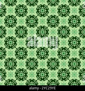 Motivo vettoriale delle piastrelle italiano senza cuciture con ornamenti vintage. schema talavera. sfondo vettoriale del motivo batik Illustrazione Vettoriale