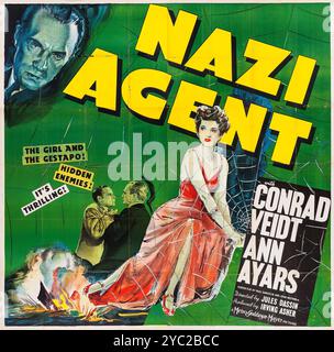 Agente nazista (MGM, 1942) Conrad Veidt, Ann Ayars - la ragazza e la Gestapo - è emozionante Foto Stock