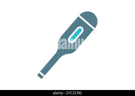 Icona del termometro. stile icona a tinta unita. icona relativa al settore medico. illustrazione vettoriale degli elementi sanitari Illustrazione Vettoriale