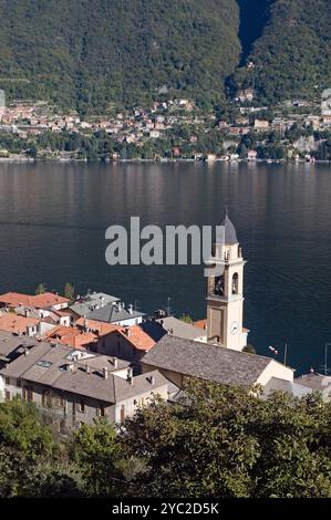 Vista aerea di Laglio, Lago di Como, Italia Foto Stock