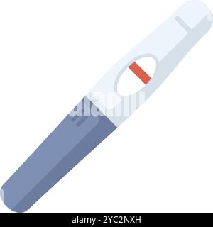 Test di gravidanza positivo che conferma la gravidanza con due linee rosse Illustrazione Vettoriale