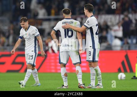 Roma, Lazio. 20 ottobre 2024. Inter playerÕs durante la partita di serie A tra Roma e Inter allo stadio Olimpico, Italia, 20 ottobre 2024. Credito: massimo insabato/Alamy Live News Foto Stock