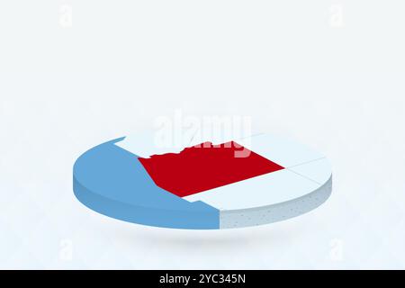 Mappa isometrica 3D che evidenzia Arizona in rosso. Illustrazione vettoriale. Illustrazione Vettoriale