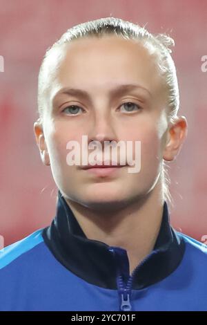 Enschede, Paesi Bassi. 17 ottobre 2024. Enschede, Paesi Bassi, 17 ottobre 2024: Aggie Beever-Jones (33 Chelsea) durante la partita di UEFA Womens Champions League tra FC Twente e Chelsea a De Grolsch veste a Enschede, Paesi Bassi. (Leiting Gao/SPP) credito: SPP Sport Press Photo. /Alamy Live News Foto Stock