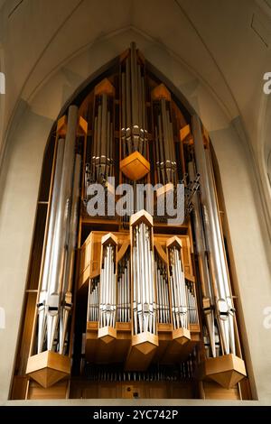 Grand Church Organ a Hallgrimskirkja, Reykjavik Foto Stock