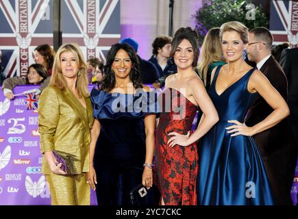 (Da sinistra a destra) Kate Garraway, Ranvir Singh, Laura Tobin e Charlotte Hawkins partecipano ai Pride of Britain Awards al Grosvenor House Hotel di Londra. Data foto: Lunedì 21 ottobre 2024. Foto Stock