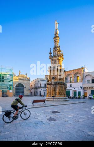 Guglia dell'Immacolata, Guglia dell'Immacolata Concezione, Piazza Salandra, Piazza Salandra, Nardò, Lecce, Salento, Puglia, Italia Foto Stock