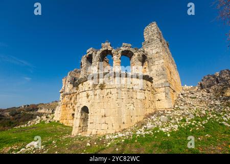 Antiche e grandi rovine bagno a Tlos Foto Stock