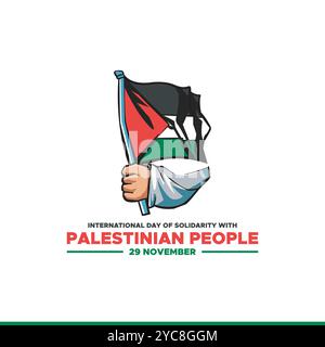 Giornata internazionale di solidarietà con il popolo palestinese illustrazione vettoriale il 29 novembre giornata internazionale di solidarietà con il popolo palestinese Illustrazione Vettoriale