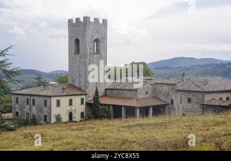 L'ex monastero di Badia a Coltibuono in Chianti, Toscana, Italia, Europa Foto Stock