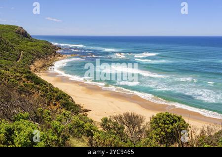 Gibson Steps Beach lungo il glorioso tratto di Great Ocean Road, Post Campbell, Victoria, Australia, Oceania Foto Stock