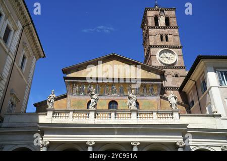 La più antica chiesa mariana di Roma, Santa Maria in Trastevere, quartiere Trastevere, Roma, regione Lazio, Italia, Roma, Lazio, Italia, Europa Foto Stock